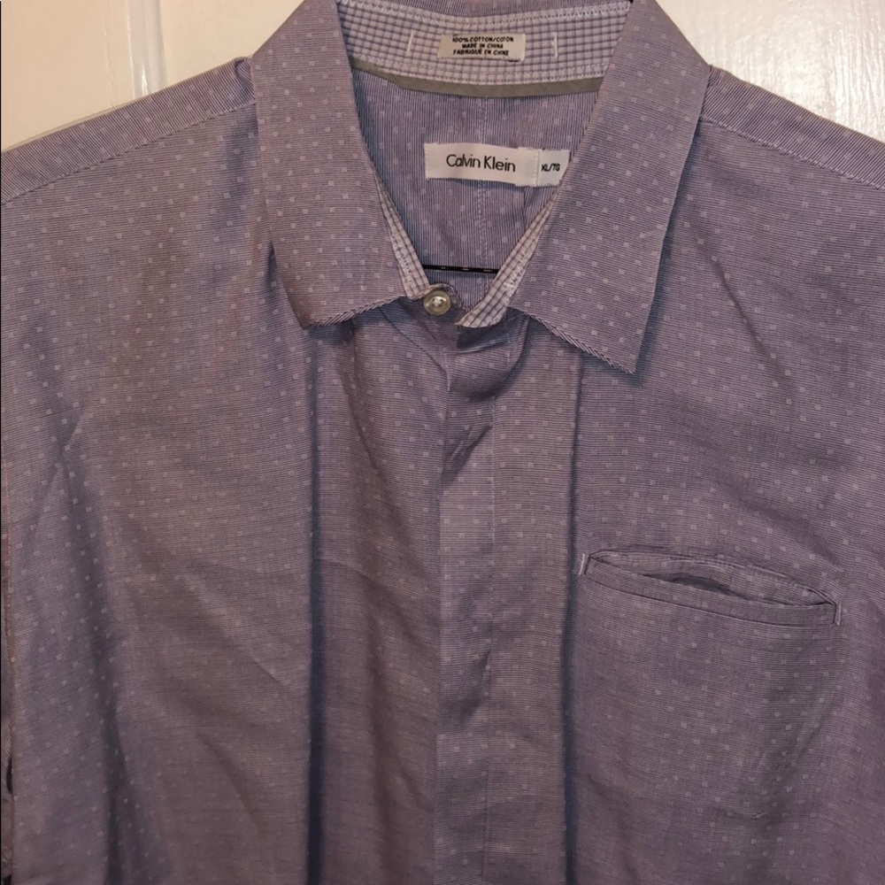 {Calvin Klein} XL purple long button down shirt - Picture 13 of 13